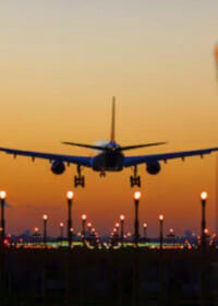 Aircraft landing on a runway